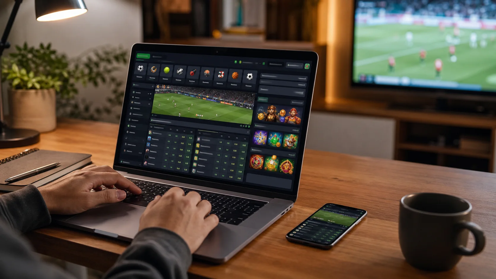 Plataforma betfred em notebook e celular com apostas esportivas e cassino online